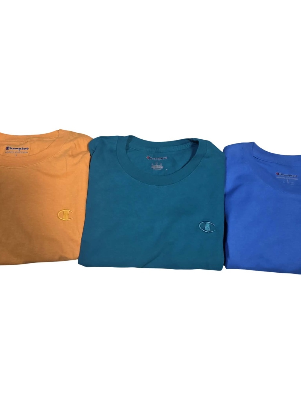 Champion Men’s Short Sleeve Tees - Orange, Teal, Blue
